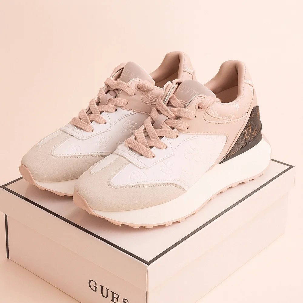 GUESS Luchia 3 Logo Sneakers – White Multi – 7.5M – NEW IN BOX - Picture 5 of 9